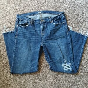 Old Navy Distressed Raw Hem Straight Leg Boyfriend Jeans